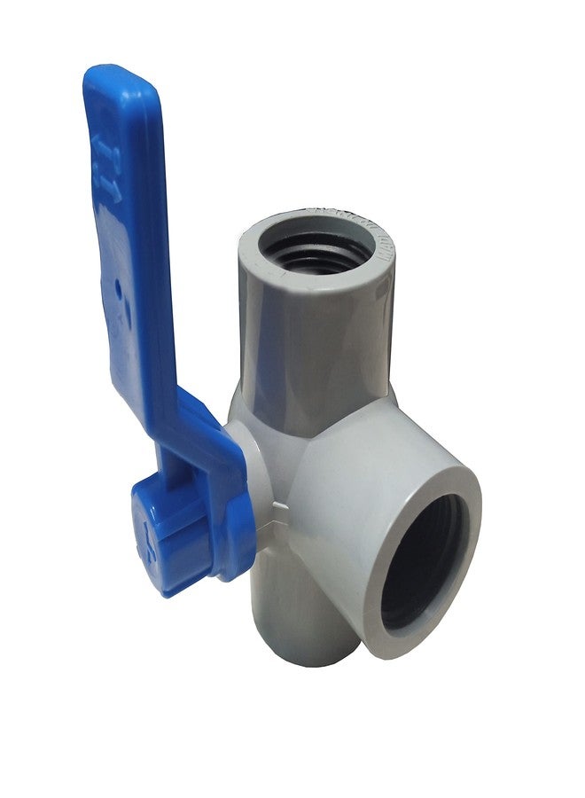 Droptech PVC Three Way Valve 1/2", (Threaded) Heavy PVC Ball Valve For Household, Agriculture and Industrial Purpose, Pack Of 1 - Image 1